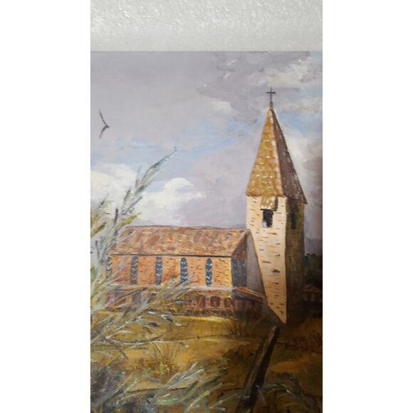 Acrylic painting signed 1994 Aspen Church - Picture 4 of 8